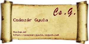 Császár Gyula névjegykártya